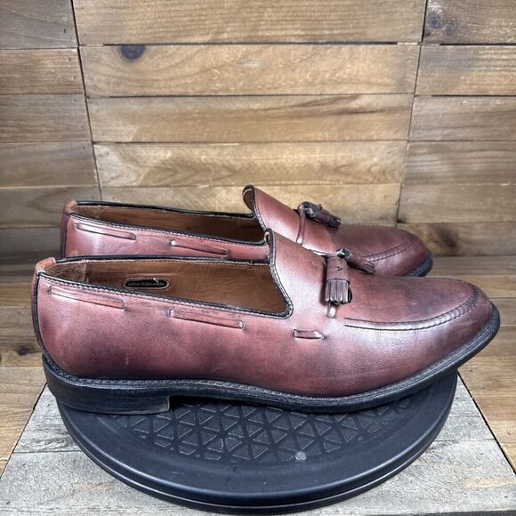 Allen Edmonds Grayson Tassel Loafers Mens Sz 11 D Burgundy Leather Dress Shoes - Picture 1 of 11
